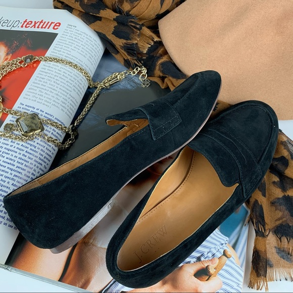 [SOLD] LJ. Crew Suede Penny Loafers Black Size 7 - Picture 4 of 6